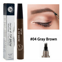 Load image into Gallery viewer, 5 Colors Eyebrow Pen Waterproof 4 Fork Tip Eyebrow Tattoo Pencil Cosmetic Long Lasting Natural Dark Brown Liquid Eye Brow Pencil
