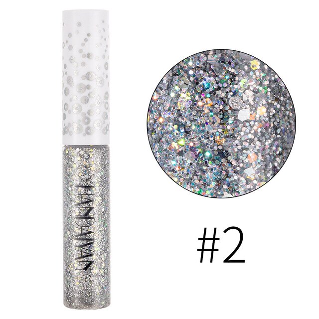 Professional New Shiny Eye Liners Cosmetics for Women Pigment Silver Rose Gold Color Liquid Glitter Eyeliner Cheap Makeup Beauty