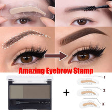 Load image into Gallery viewer, Adjustable Perfect Eyebrow Stamp 2 Colors Eyebrow Enhancers Powder Palette Makeup Waterproof Eyebrow Shadow with Eye Brow Brush
