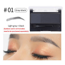 Load image into Gallery viewer, Adjustable Perfect Eyebrow Stamp 2 Colors Eyebrow Enhancers Powder Palette Makeup Waterproof Eyebrow Shadow with Eye Brow Brush
