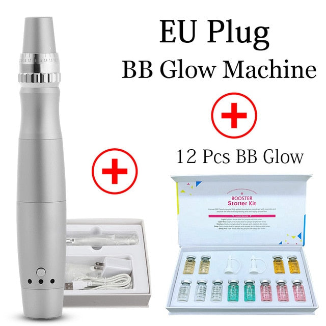 BB Cream Glow MicroNeedling Pen Serum Makeup Machine Facial Skin Care Acne Anti-wrinkle Meso Brightening Serum Facial Machine