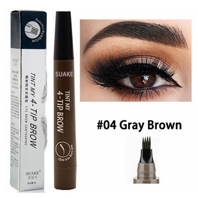 Microblading Tattoo Eyebrow Pen Waterproof Fork Tip Eyebrow Pencil Long Lasting 5 Colors Nude Fine Sketch Liquid Eye Brow Pencil