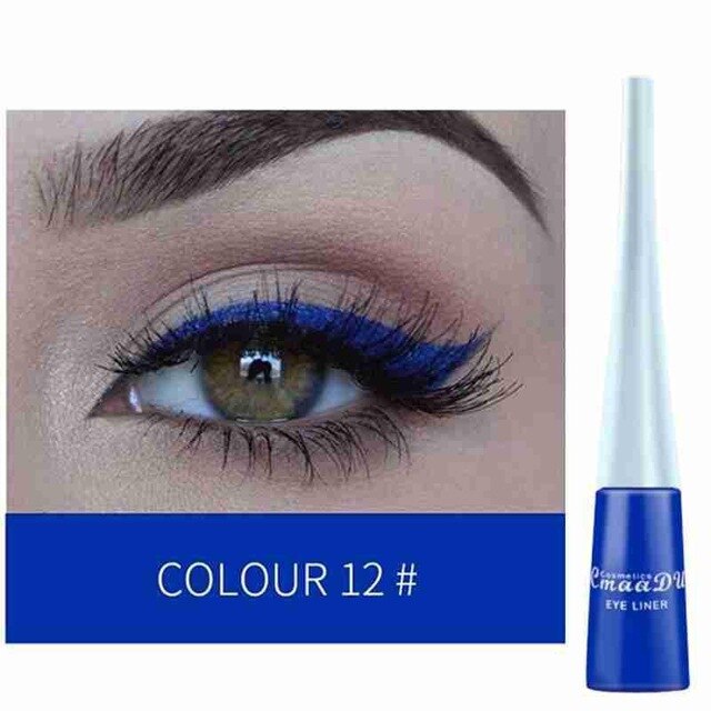 1pc Makeup Colorful Liquid Eyeliner Waterproof Makeup Eye Eyeliner Matte Green Yellow Blue Liquid White Liner Liquid Green Y7M4